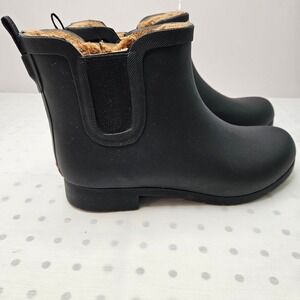 Chooka Women's Delridge Chelsea Waterproof Plush Lined Rain Boots in Black